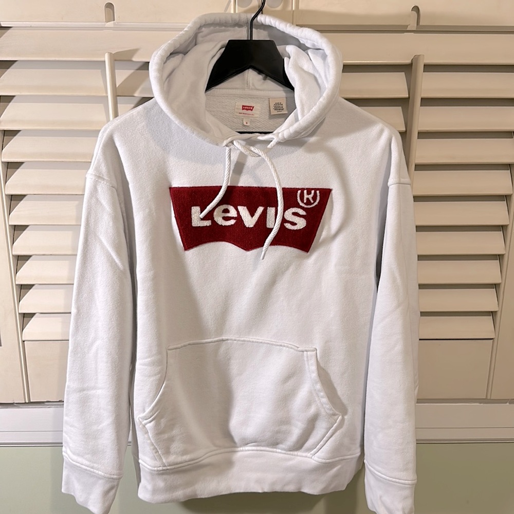 White Levi’s Hoodie Sweatshirt Size S